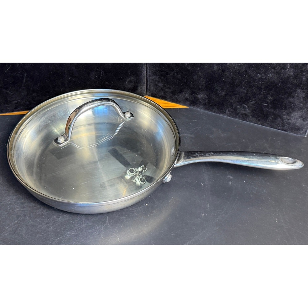Wolfgang Puck Cafe Collection-10" Omelet Pan, Stainless Steel Skillet with Lid